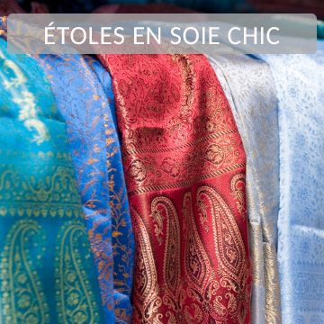 toles en soie naturelle et chic pour femme ou homme, confectionne artisanalement en Inde