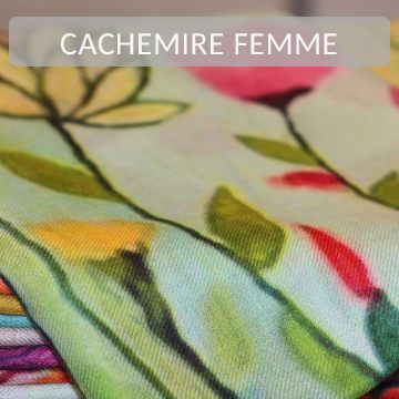 charpe en cachemire colore pour femme, avec motifs floraux