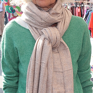 Large wool and Cashmere Shawl natural and warm